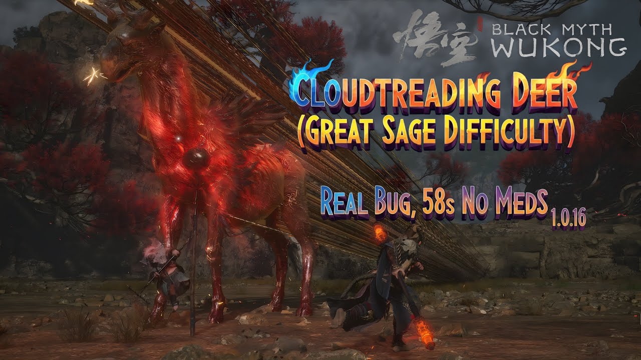 Black Myth Wukong: Cloudtreading Deer (Great Sage Difficulty), Real Bug, 58s No Meds 1.0.16