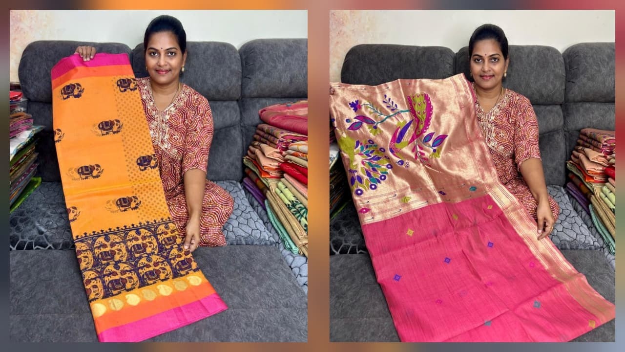Paithani Jamdhani Sarees Cotton Sarees || Akki Latest Collections || Live Booking ||