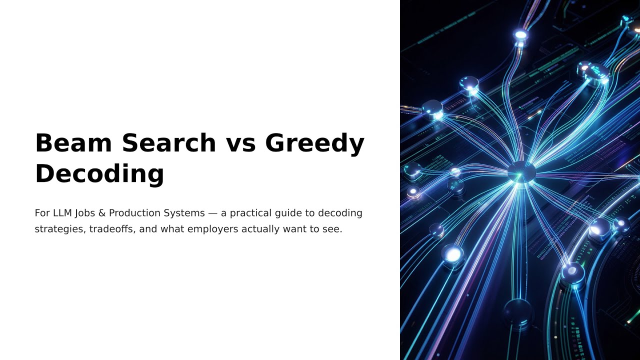 Beam Search vs Greedy Decoding: LLM Tradeoffs for Production and Interviews