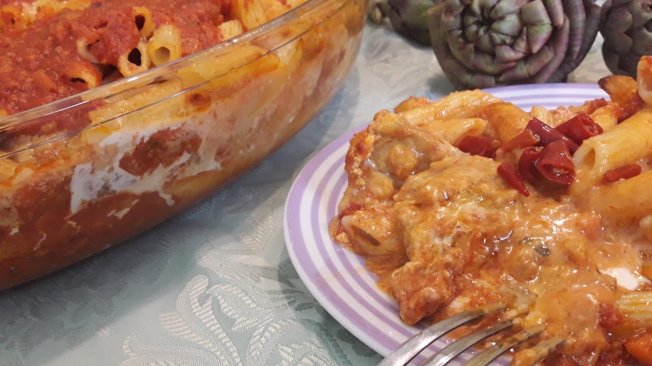 PENNE CON PARMIGIANA DI CARCIOFI... Un primo da portare in pineta!