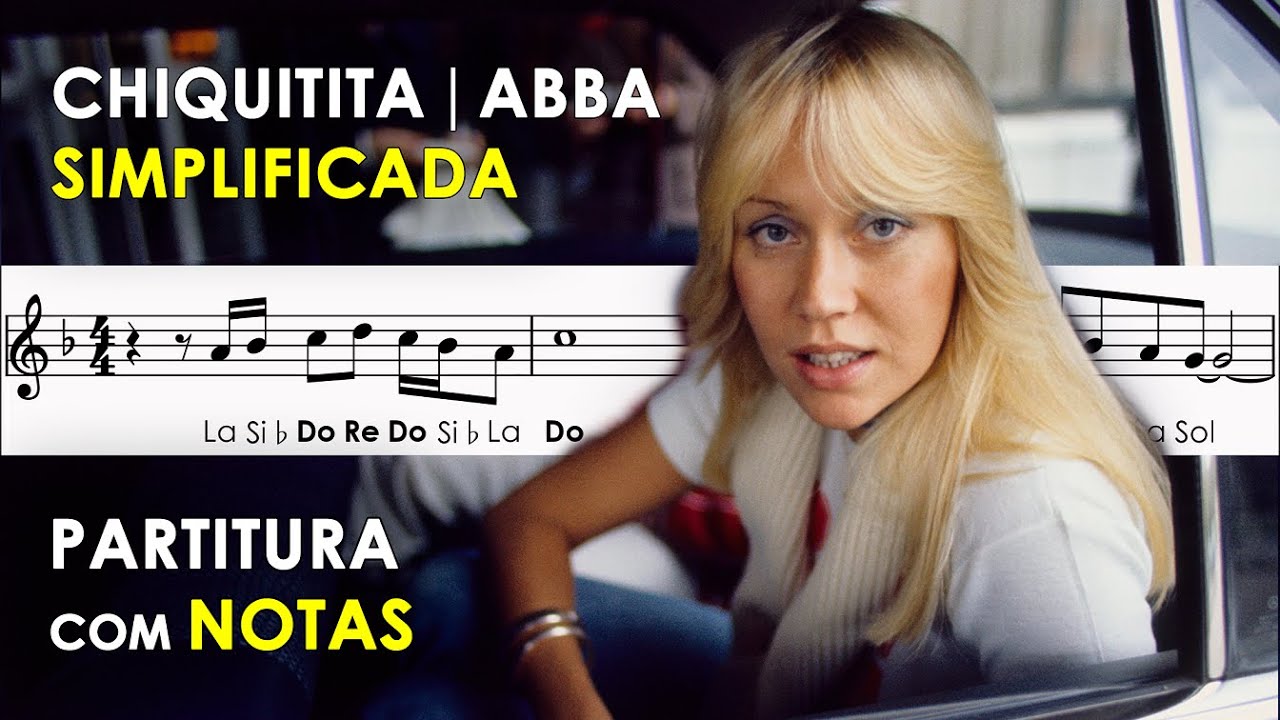 Chiquitita - Grupo Abba | Partitura com Notas para Flauta Doce, Violino | Simplificada