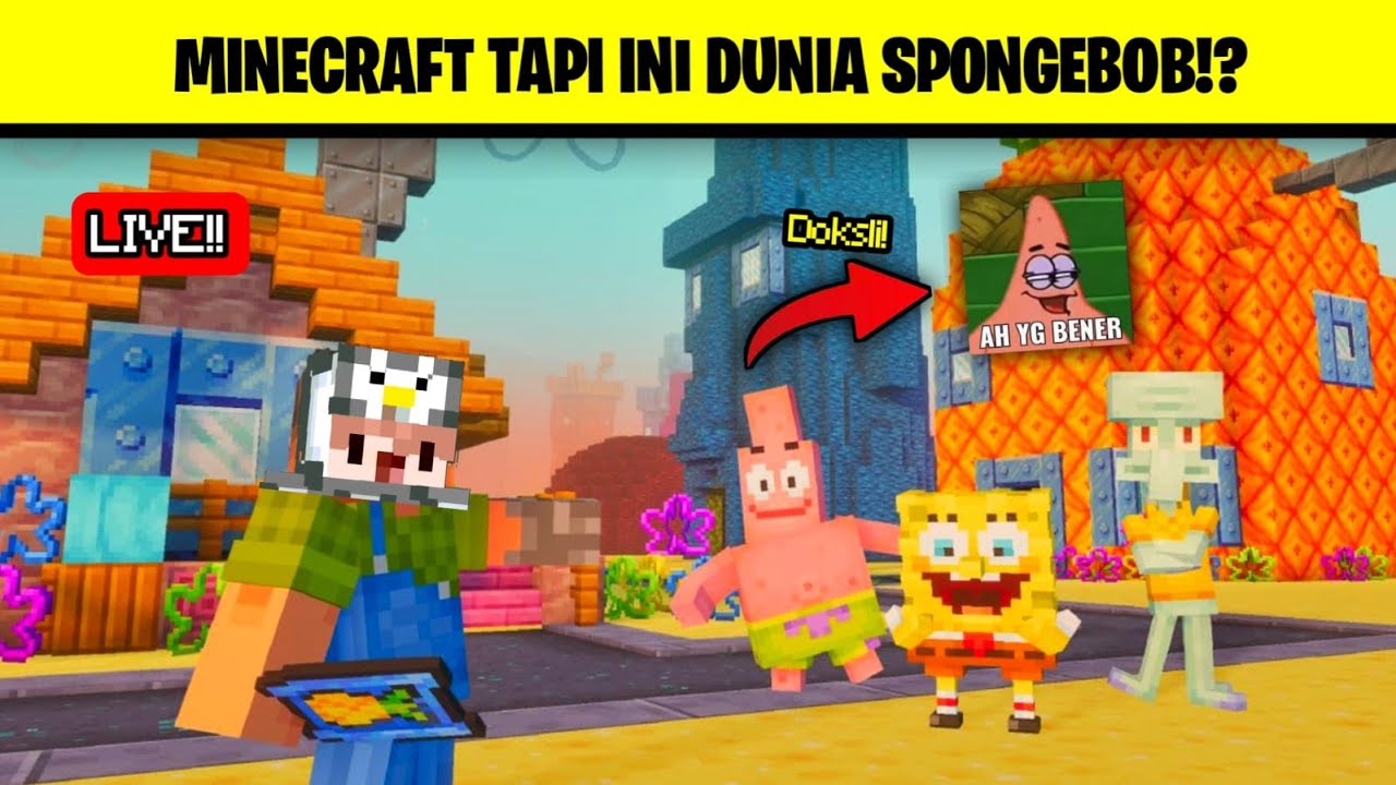 MISI MENCARI SPONGEBOB DI MINECRAFT! #2  Bedrock Indonesia