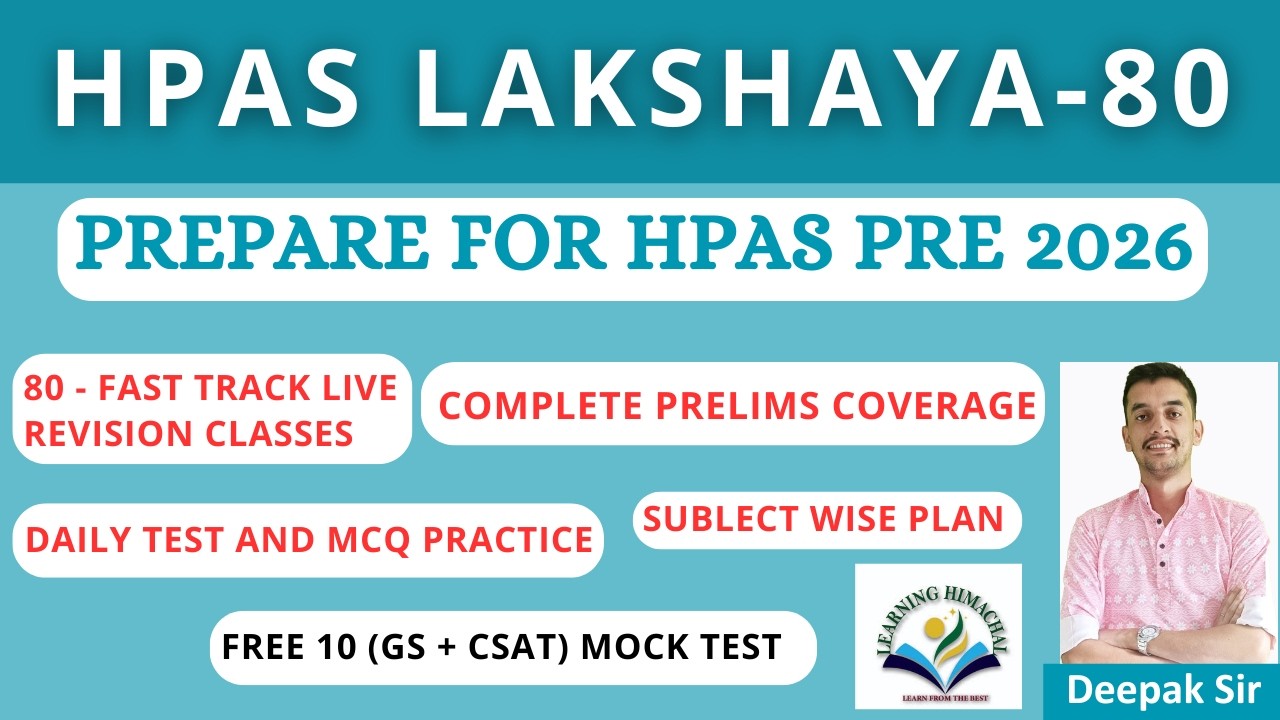 HPAS Selection Path - 80 | Lakshaya 2026 Prelims | Fastrack Revision Classes | Subject wise plan