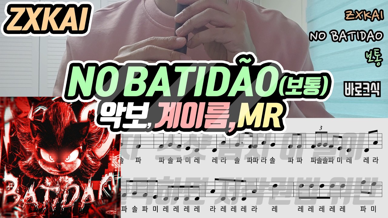 ZXKAI - NO BATID&Atilde;O 악보 리코더 연주(보통)