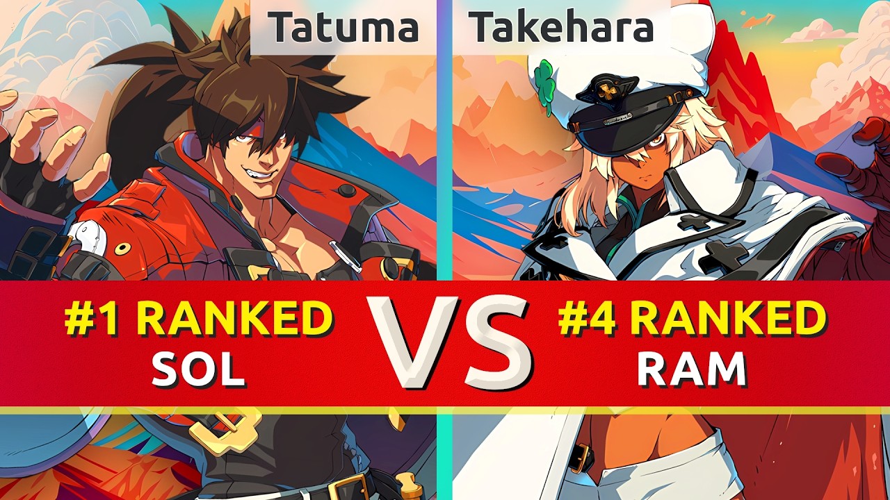GGST ▰ Tatuma (#1 Ranked Sol) vs Takehara (#4 Ranked Ramlethal). High Level Gameplay