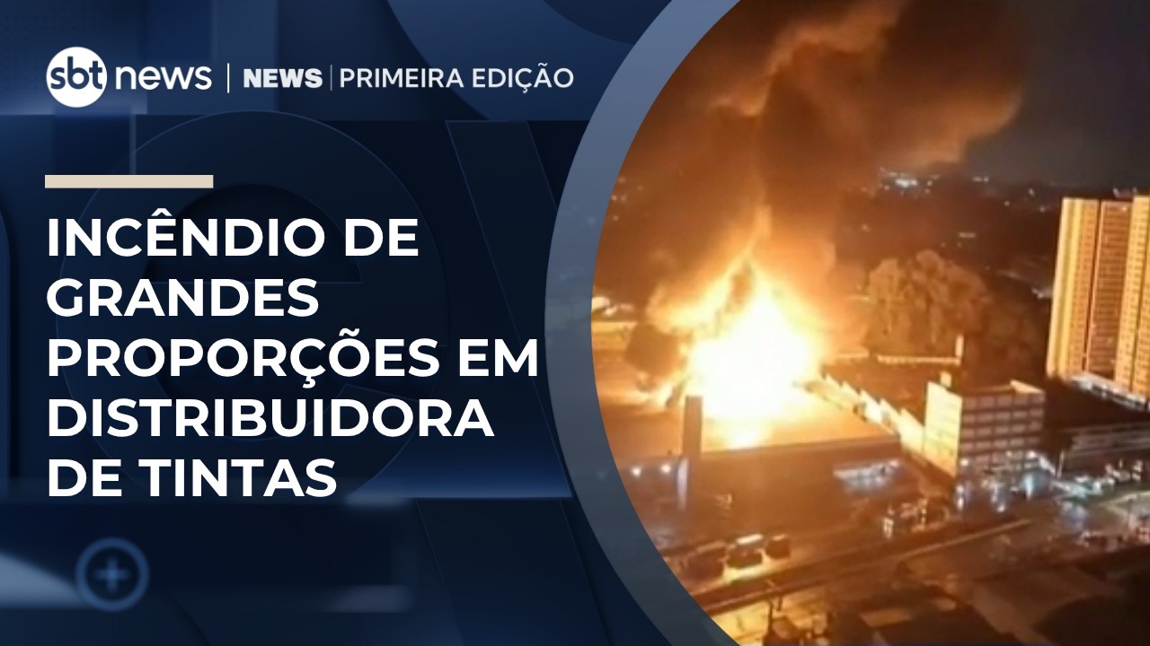 Inc&ecirc;ndio de grandes propor&ccedil;&otilde;es atinge distribuidora de tintas | #NewsPrimeiraEdi&ccedil;&atilde;o