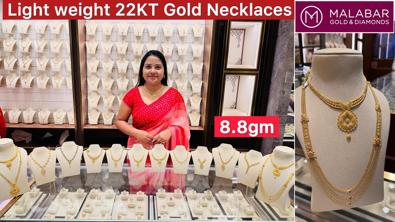 8.8gm🔥Light weight Trendy 22KT Gold Necklace collections from Malabar | Necklaces ✨💛