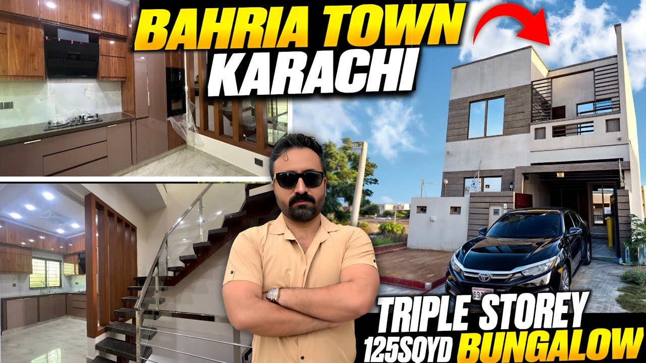 125Sq Yards TRIPLE-SYOREY VILLA HUGE BASEMENT | Bahria Town Karachi | Ali Block Road Category