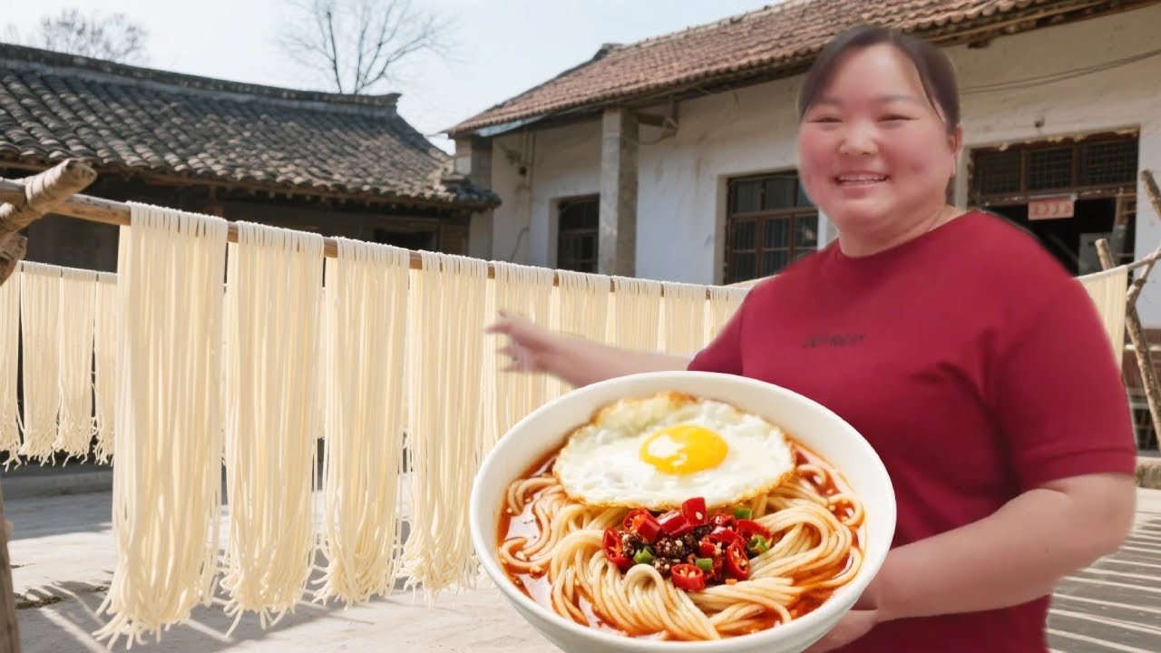 【陕北霞姐】细到可以穿针的面条你见过吗？霞姐带您走进空心挂面制作现场，煮上一碗劲道爽滑太美了！