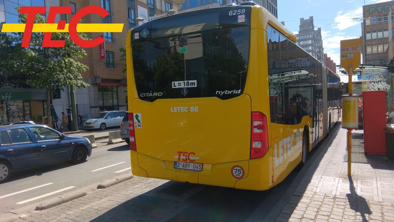 (Bus Tec) Voyage complet ligne W Braine-l'Alleud Gare à Bruxelles-Midi Citaro G C2 Hybrid n°6259.