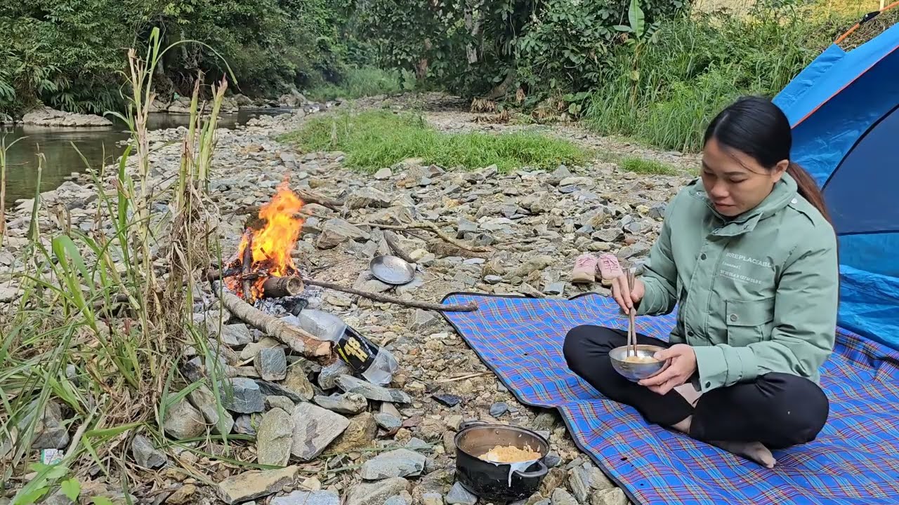 1 Ngày Cô Gái Cắm Trại Ở Suối, Cô Gái Lang Thang Cắm Trại Tự Do, Cắm Trại Thư Giãn | Hà Thị Lai