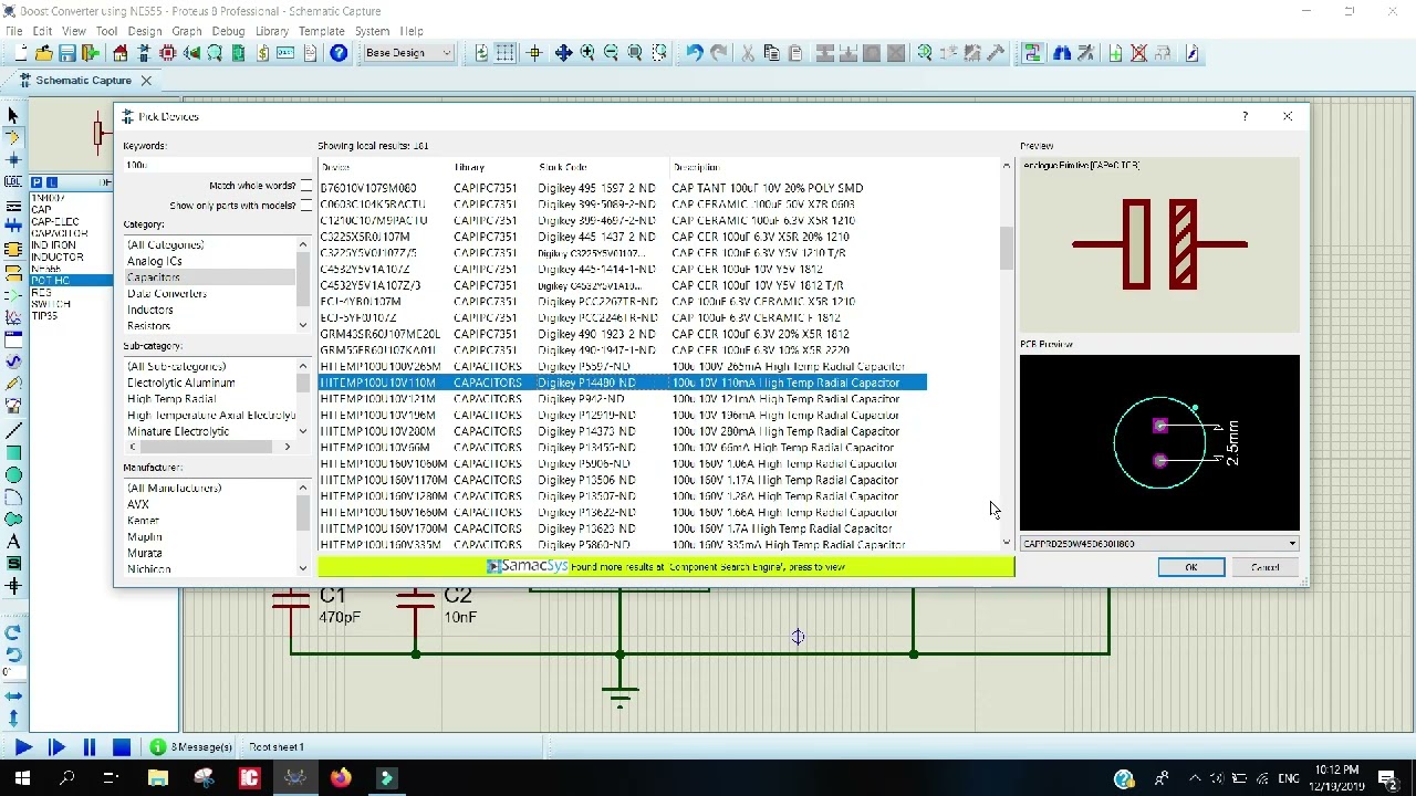 PCB from schematic in Proteus