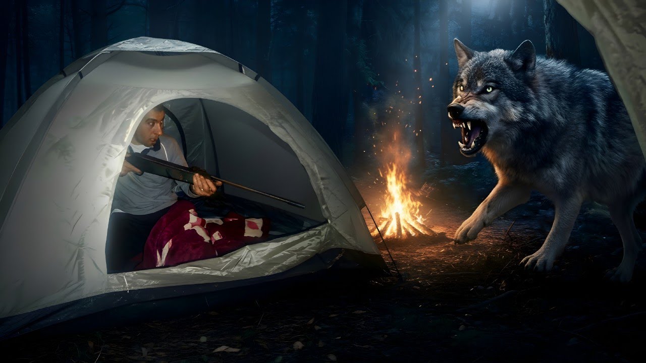 ليلة رعب في الغابة: ذئب مفترس يحاصر خيمتي وما حدث كان مرعبًا