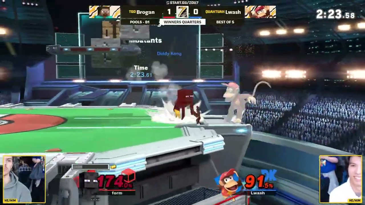 The Zou 7 - Brogan (Steve) Vs Lwash (Diddy Kong) - Pools Winners Quarter Finals