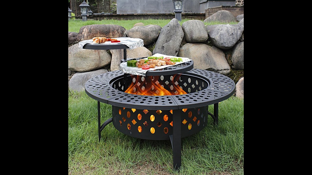 36 Inch Outdoor Fire Pit Review – 3-in-1 Firepit, BBQ Grill & Table