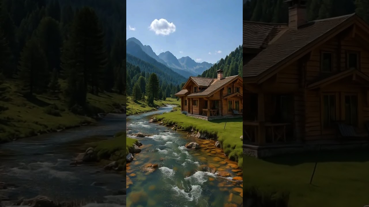 Escape to this serene mountain cabin by the sparkling river! 🌲🏞️