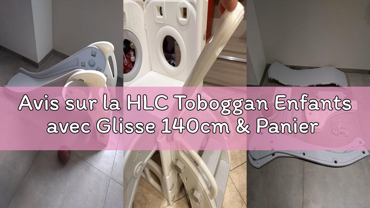Avis sur la HLC Toboggan Enfants avec Glisse 140cm & Panier de Basketball, Toboggan Exterieur/Interi