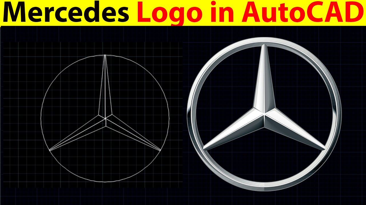 How to Design Mercedes Logo on AutoCAD || 3D Practice Design on AutoCAD