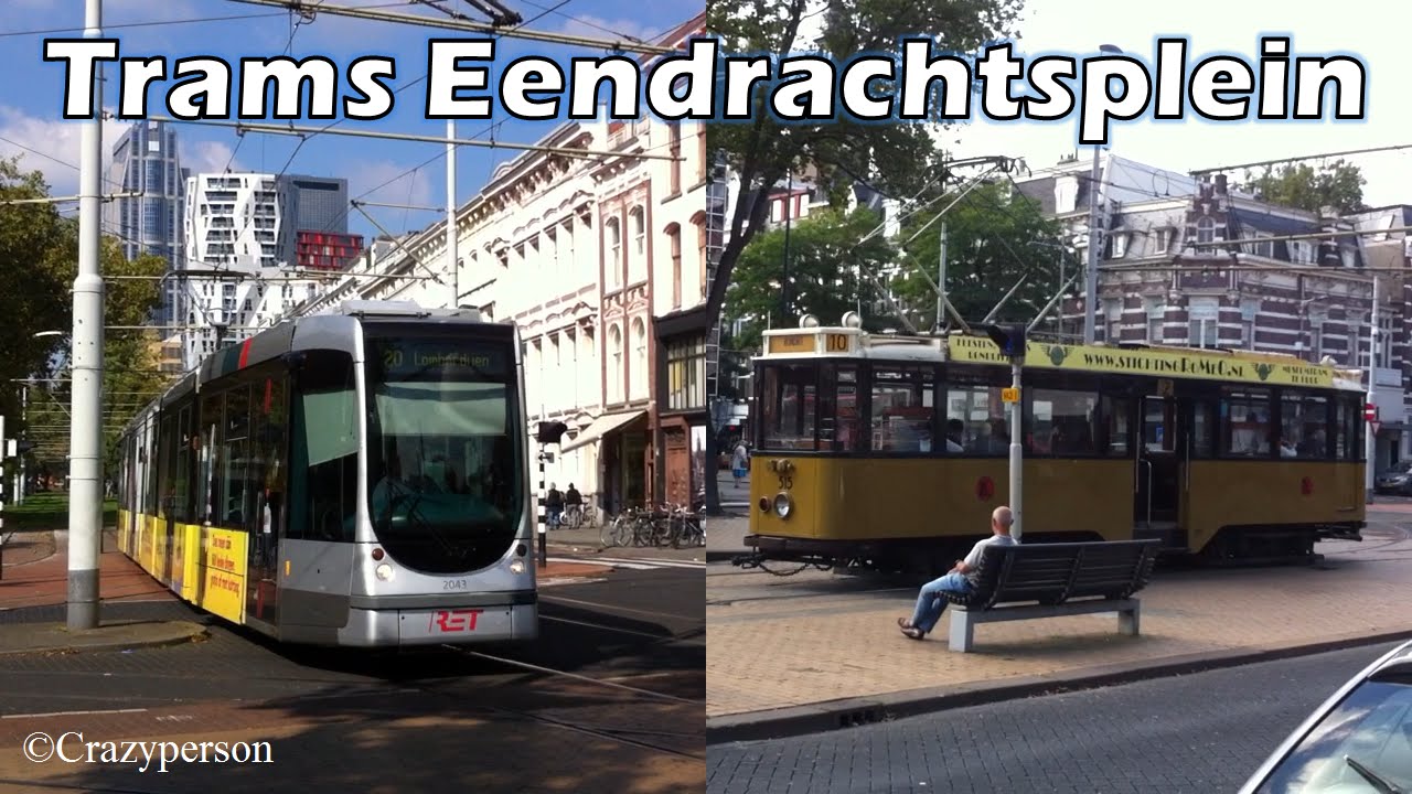 RET Trams bij Eendrachtsplein Rotterdam! (Citadis & Vierasser) op 12 september 2014
