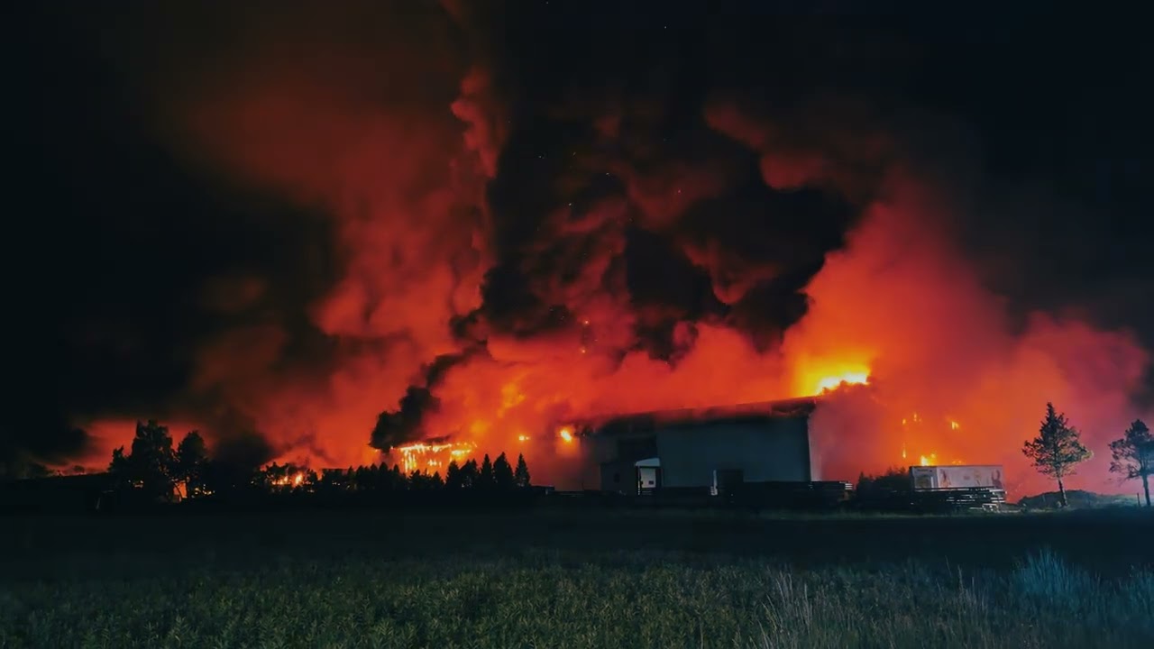 OSP Słomczyn l Pożar hali magazynowej Kawęczyn 24.05.2025 - relacja