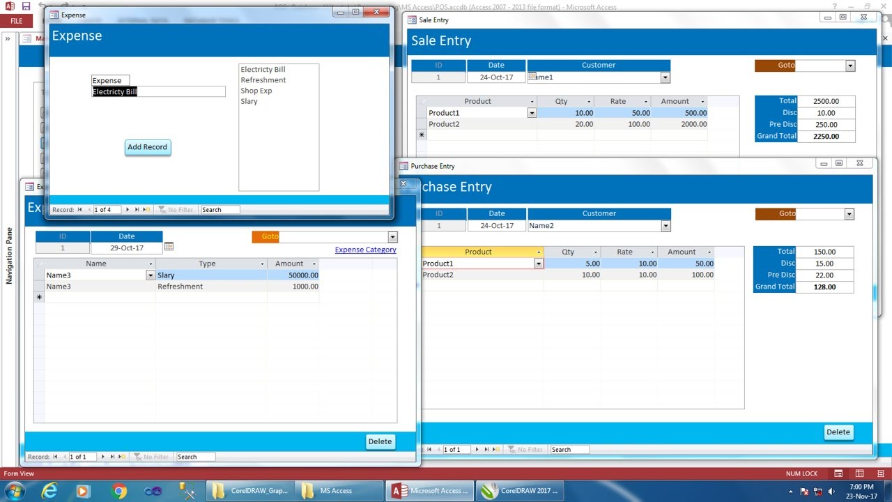 Point of Sale Complete Database in MS Access With Relational Database |(Overview)