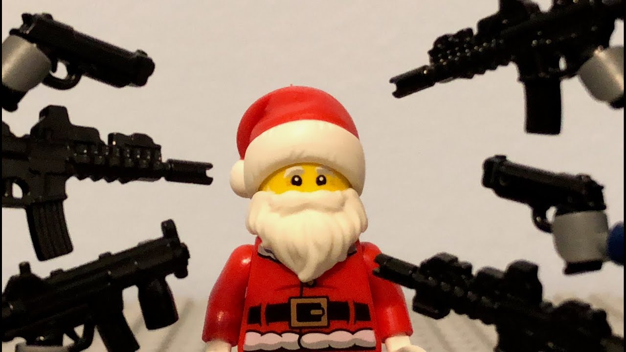 Lego Santa Clause gun fight