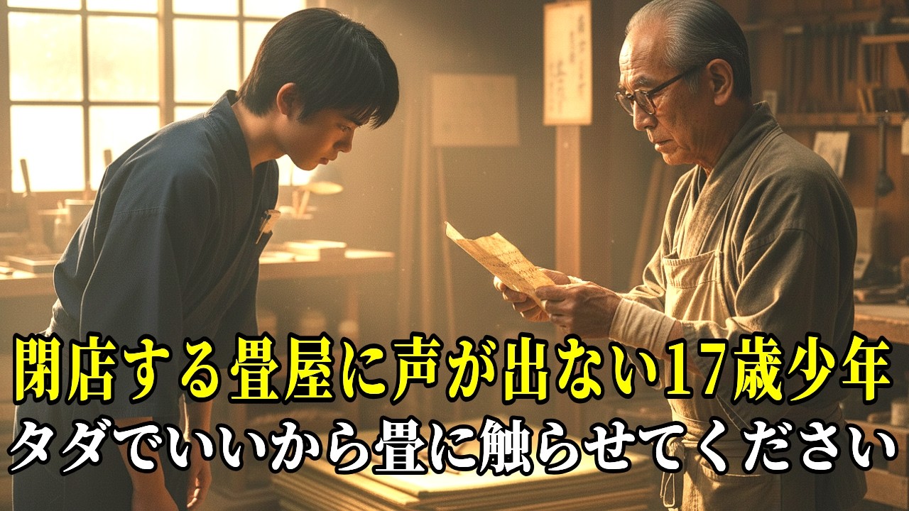 閉店間際の畳屋に声を失った17歳の少年が現れた「筆談でいいなら僕を雇ってください」#感動する話 #泣ける話 #オーディオブック
