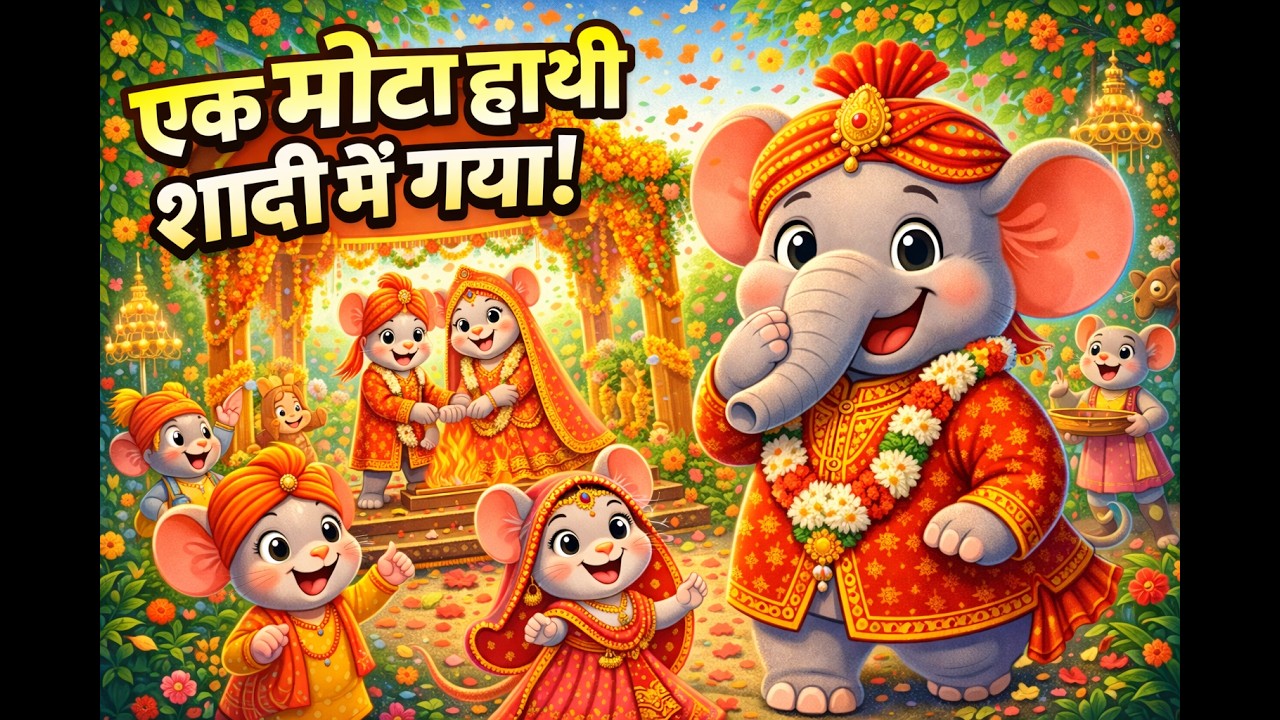 Ek Mota Haathi Shaadi Mai gya 🐘 एक मोटा हाथी | Hindi Rhymes for Kids #