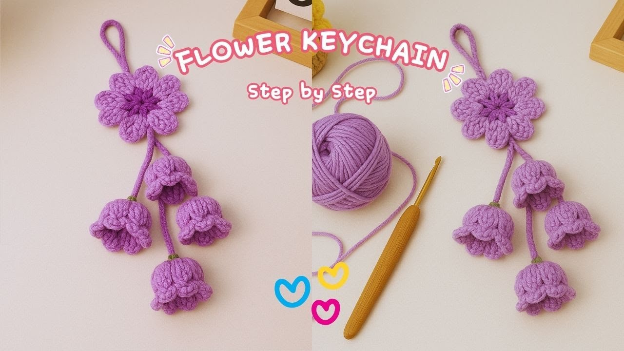Flower Bouquet Keychain 🌸| Easy Step by Step Crochet Ideas Tutorial