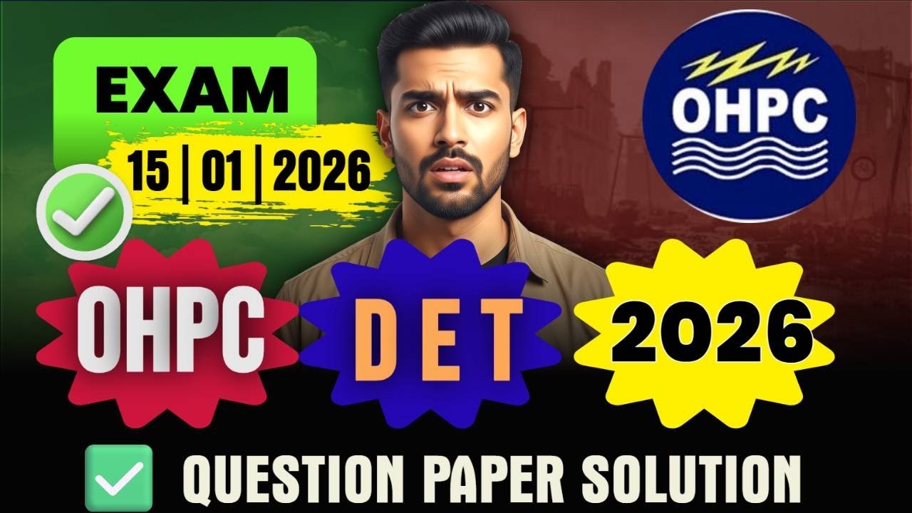 📘 OHPC DET PYQ 15/01/2026 | Question Paper Solution | Recent Exam | DET+MCQ |Question Paper Solution