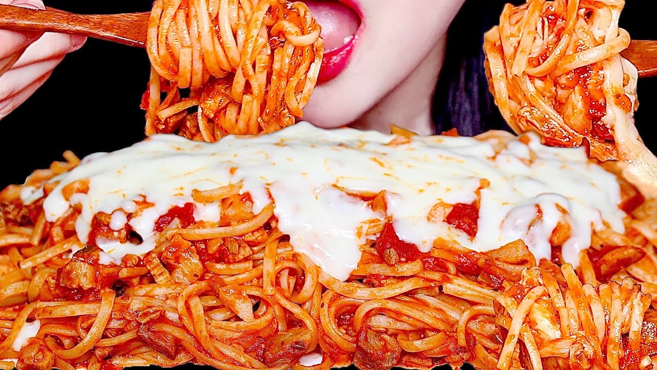 ASMR CHEESE TOMATO SPAGHETTI 치즈 토마토 스파게티 MUKBANG EATING SOUND