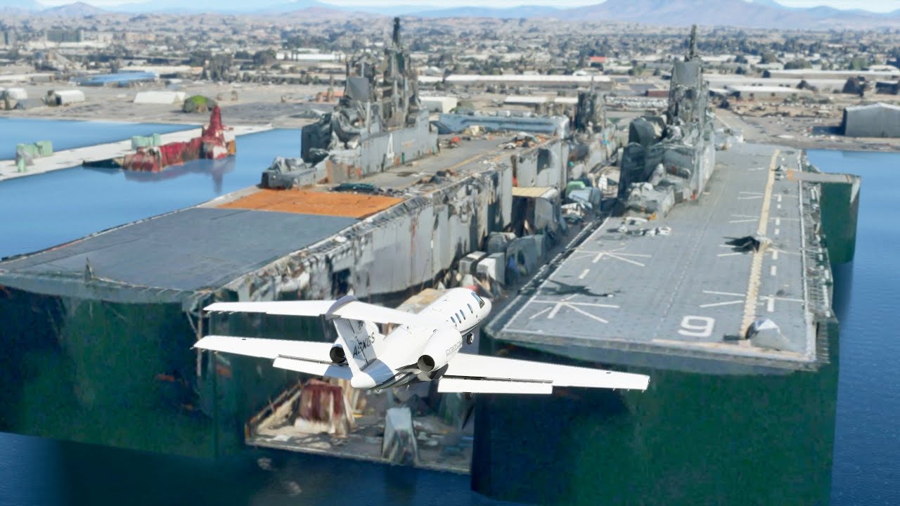 Aircraft Carriers In Microsoft Flight Simulator 2020 - DANGEROUS Landing