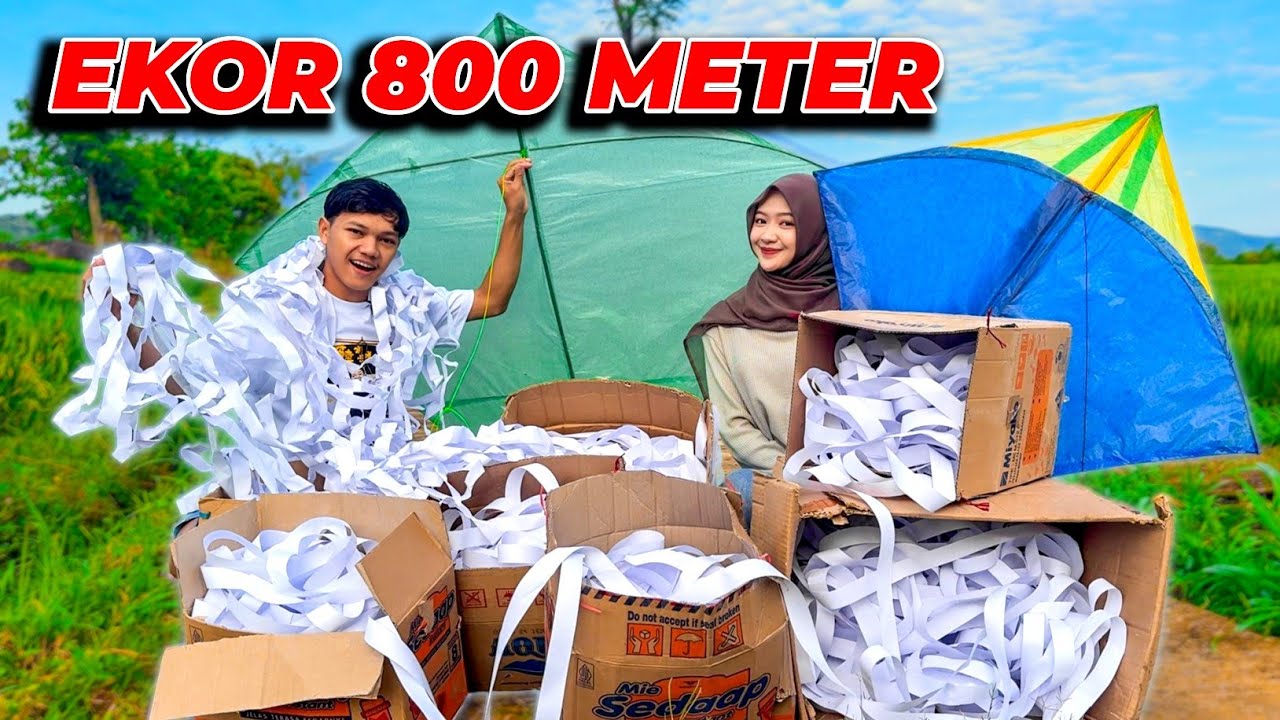 TERBANGKAN LAYANGAN EKOR TERPANJANG BARENG MBAK PUTRI !!! mengular di langit 😱