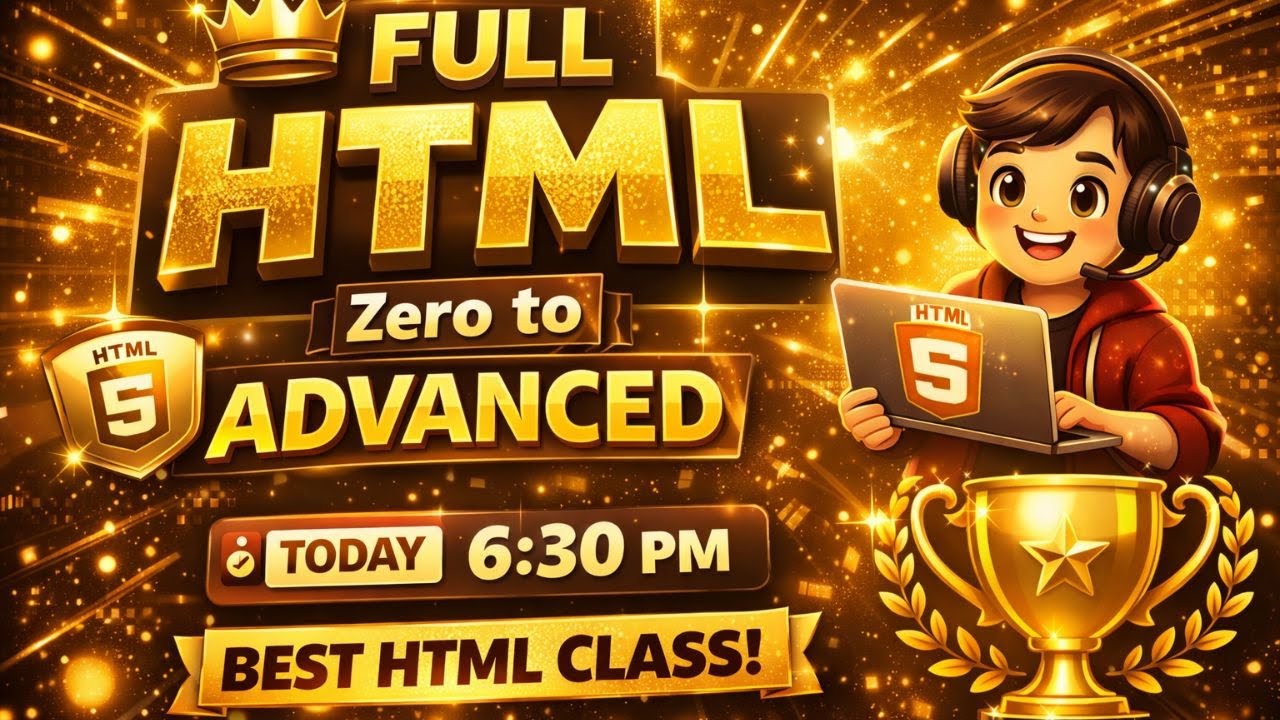 Part-II Full HTML Course Zero to Advanced 🔥 | Live Class 6:30 PM | Complete HTML in One Video