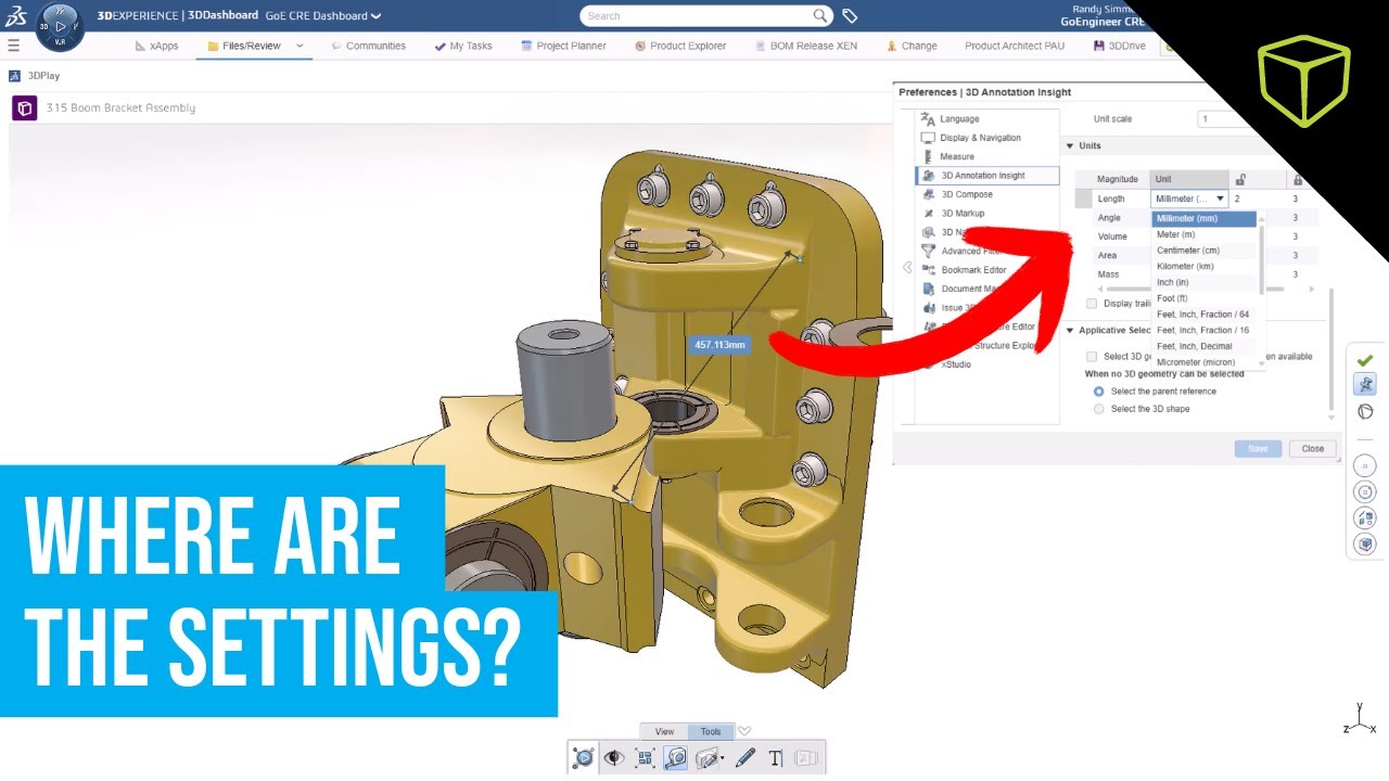 Советы и рекомендации по 3DEXPERIENCE: Как менять юниты в 3DPlay