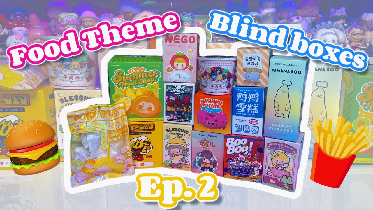 FOOD THEME BLIND BOXES EP 2! *♡* ZZOTON, PACMAN, MOLANG, BANANA BOO, AND MORE!*♡*