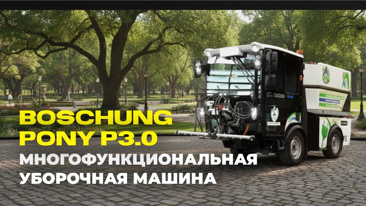 Видео обзор многофункциональная уборочная машина Boschung P3.0 поливомоечное оборудование