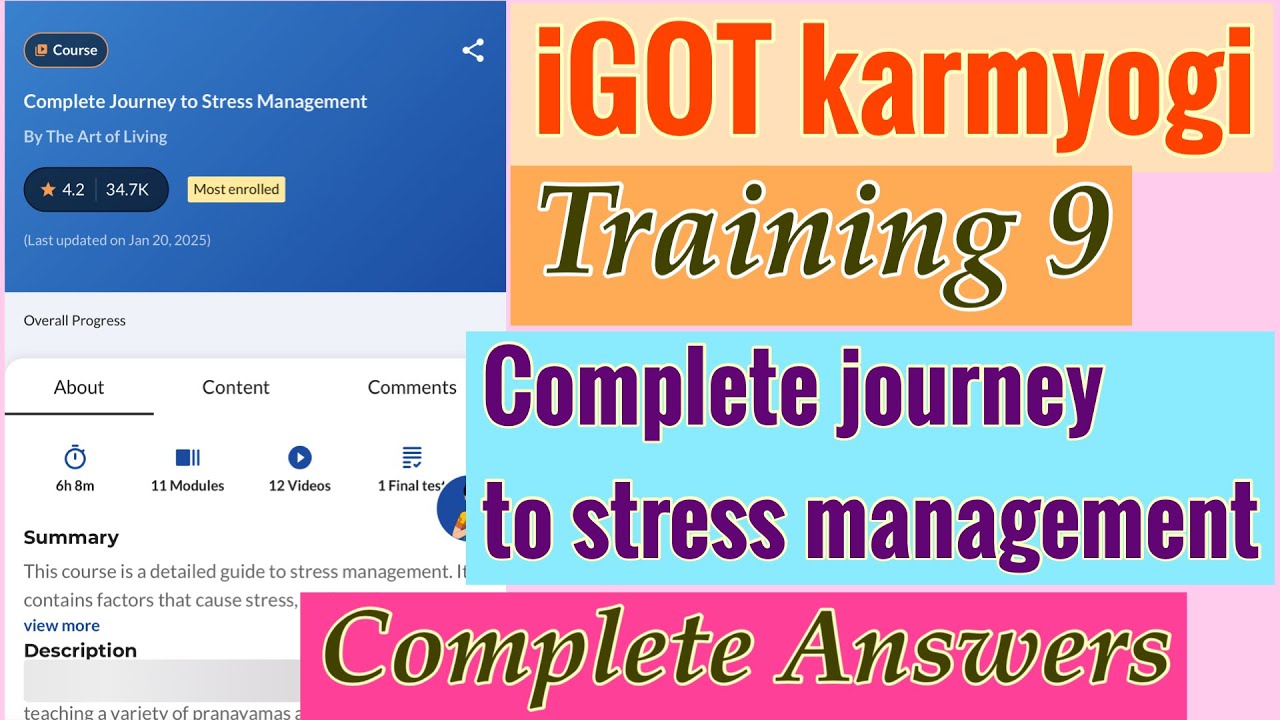 Igot karmyogi || Training 9. Complete journey to stress management || assessment 
