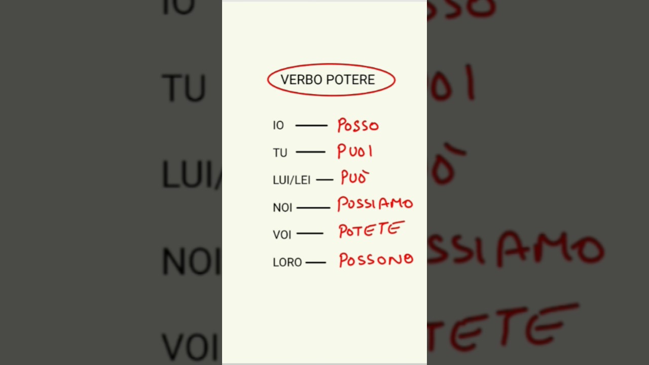 verbo potere / learn italian in punjabi / verbs 