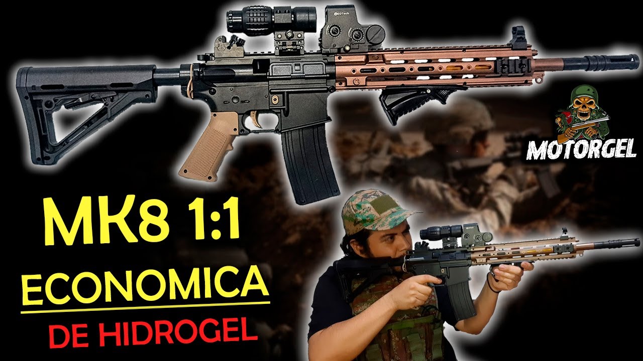 MK8 1:1 Economica de hidrogel -  (Review, unboxing prueba Gel blasters)
