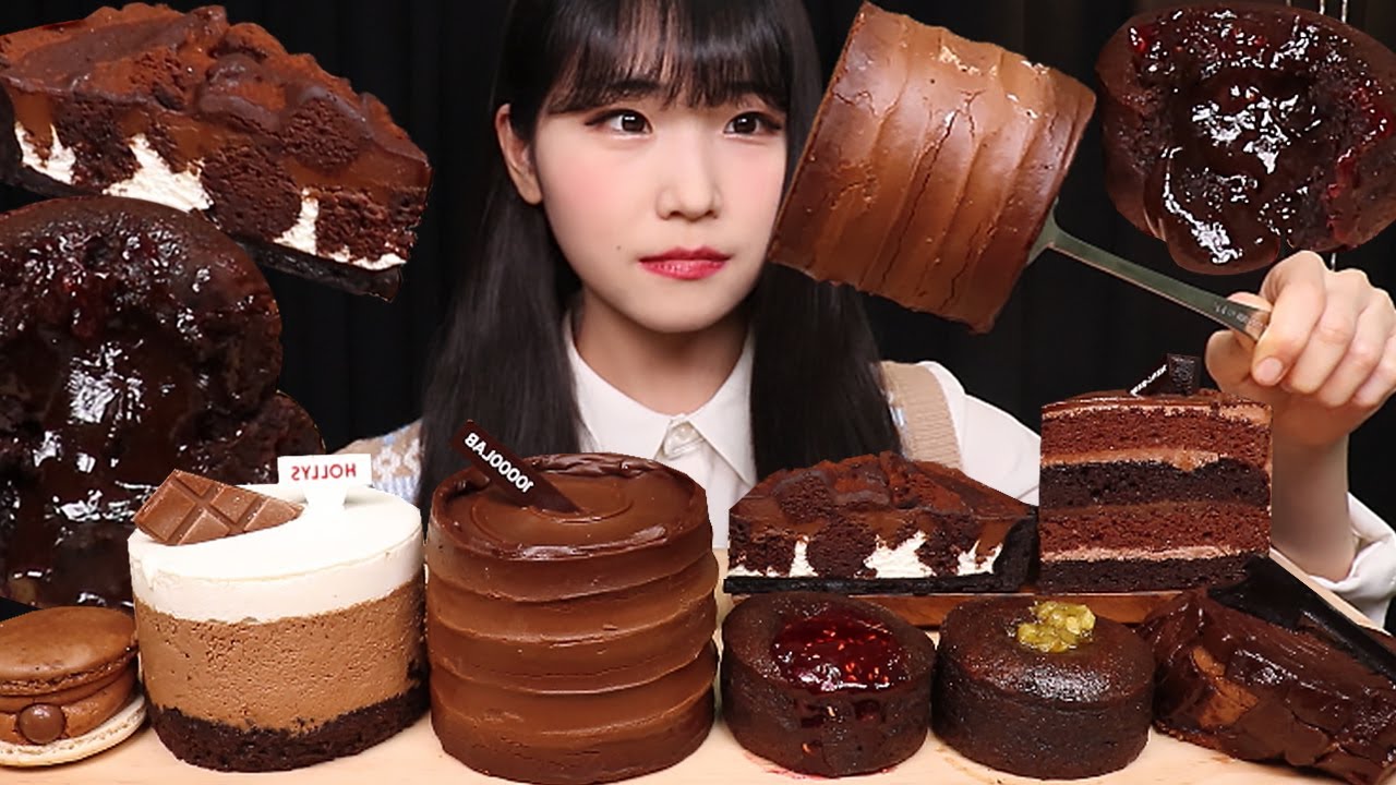 초코파티🍫CHOCOLATE DESSERT 초코 디저트 먹방 Fondant au chocolat, Choco Cake, Tart, Macaron CHOCO MUKBANG ASMR