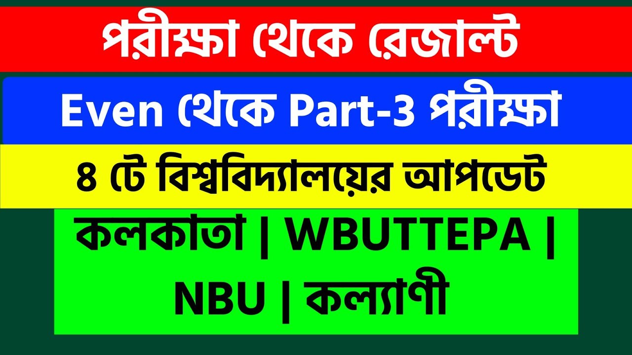 Remaining Exam Notice: Calcutta University | WBUTTEPA | Kalyani University | NBU Exam 2021