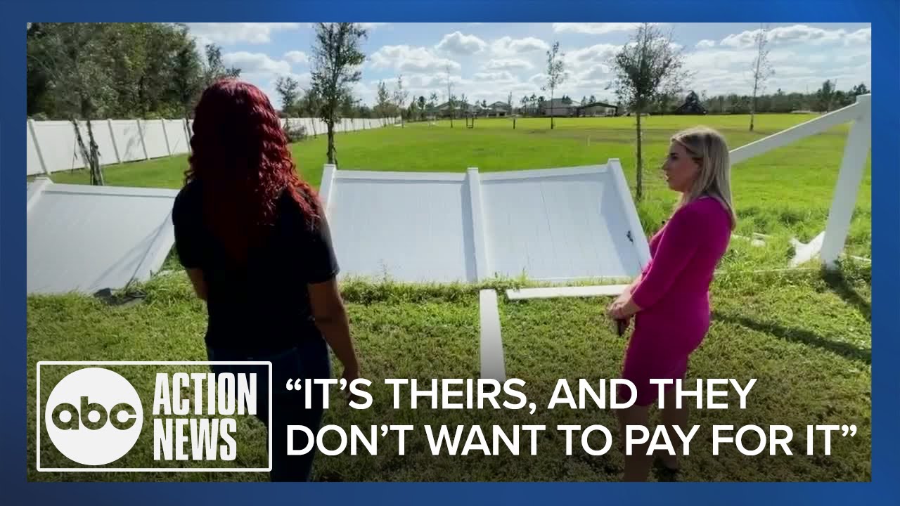 Woman claims she was told to fix community fence damaged by Hurricane Milton