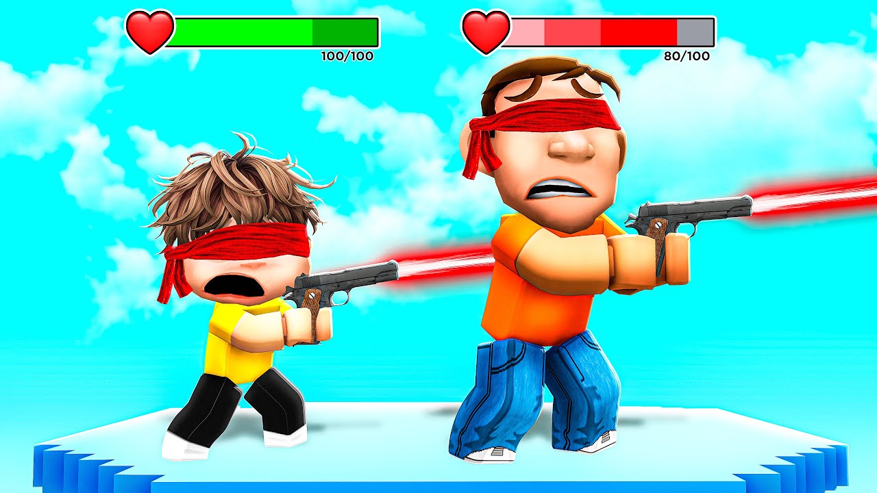 Teaching My Daddy Roblox BLIND SHOT!