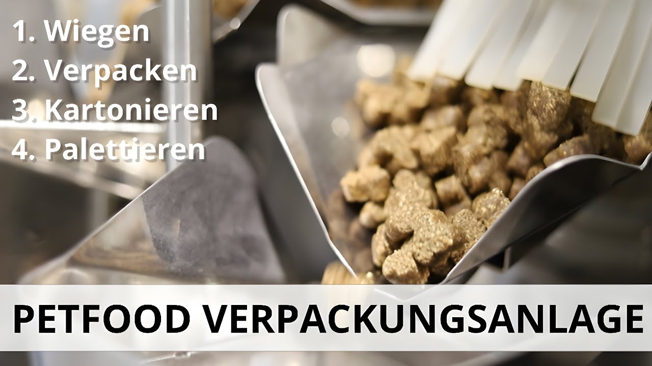 Verpackungsanlage für Leckerlis | Mehrkopfwaage, Doypackmaschine, Kartonieren & Palettieren