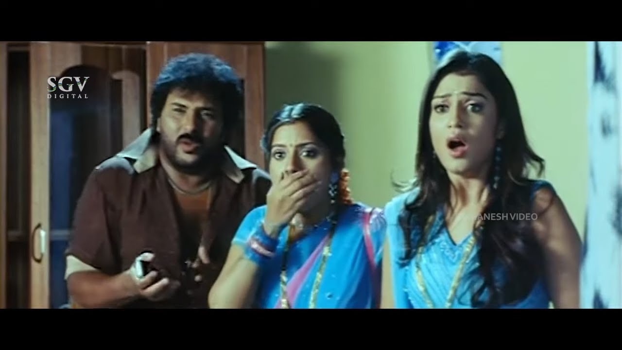 Wife Watch Secretly that Lover is Kissing Jaggesh | Ravichandran | Nee Tata Naa Birla Movie Scene