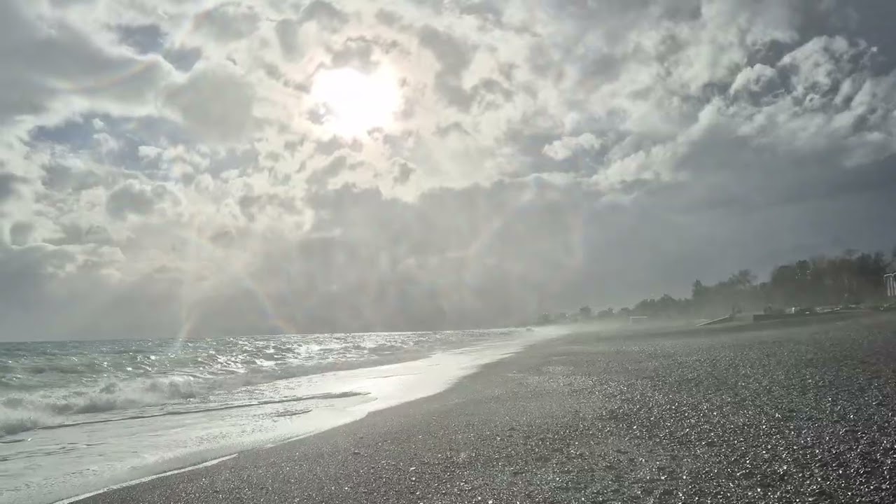 Storm in Antalya, walking in sea side 