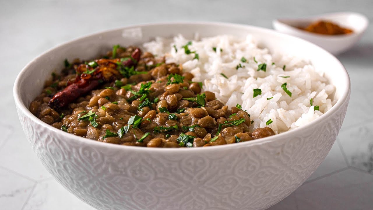Pakistanischer Linseneintopf - Braune Linsen Dal Rezept - Vegan