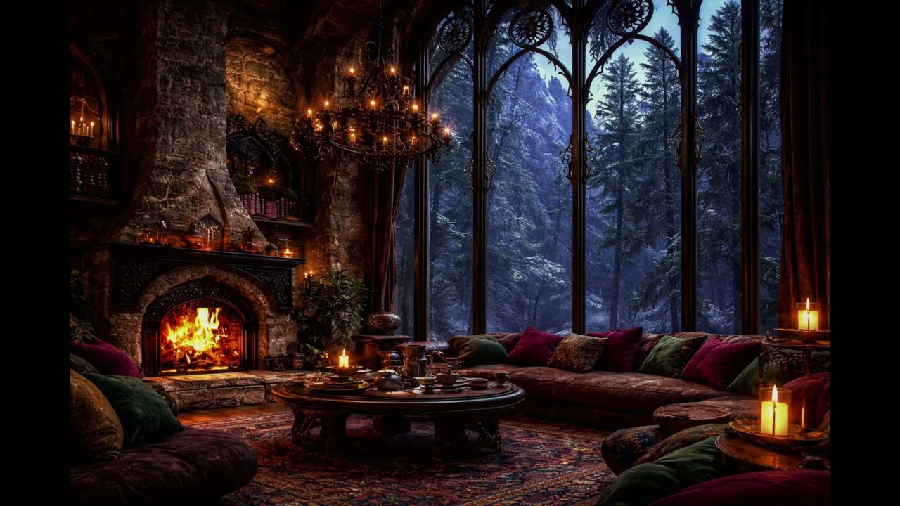 Chill Relax Box - 4K Shelter From the Rain | Fireplace & Cozy Ambient Music