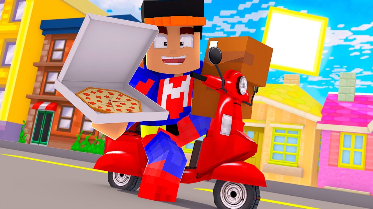 TRABAJO COMO REPARTIDOR DURANTE 24 HORAS EN MINECRAFT TROLL 😱📦